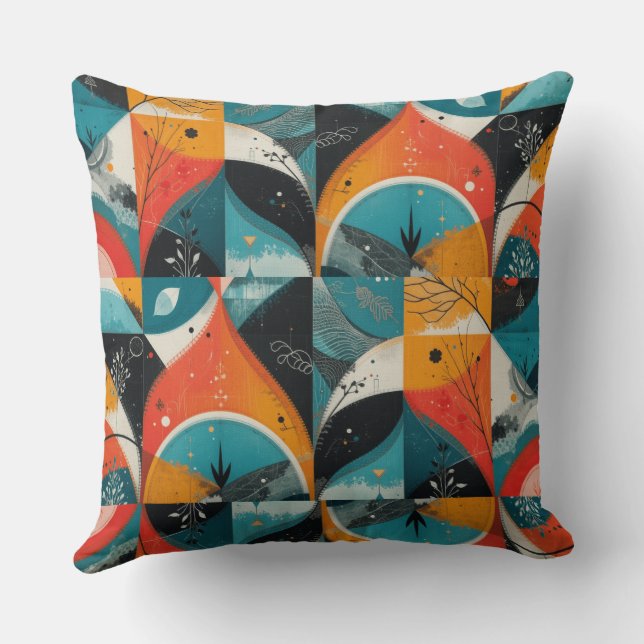 Cojín Decorativo Naranja gráfico-Abstracción (Reverso )