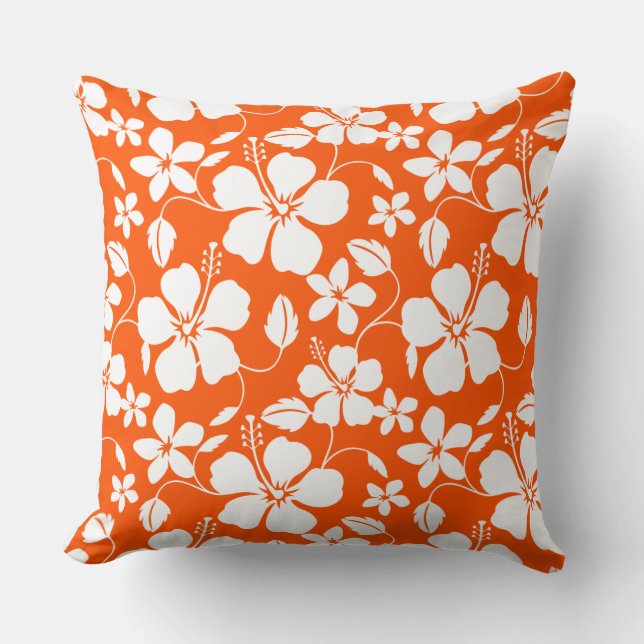 Cojín Decorativo Naranja HAWAIAN HULA (HIBISCUS) (Anverso)