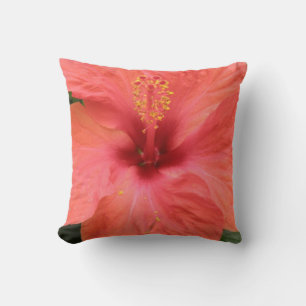 Cojín Decorativo Naranja Hibiscus Flower Macro Pillow
