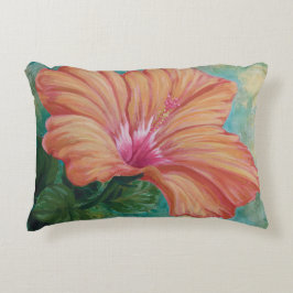 Cojín Decorativo Naranja Hibiscus Pillow