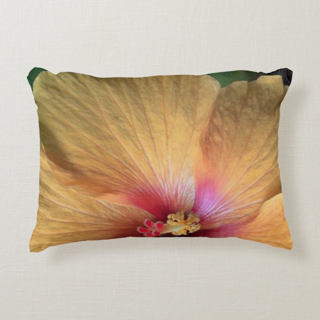 Cojín Decorativo Naranja Hibiscus Ruffle (Anverso)