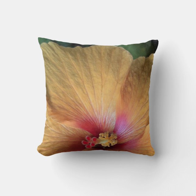 Cojín Decorativo Naranja Hibiscus Ruffle (Anverso)