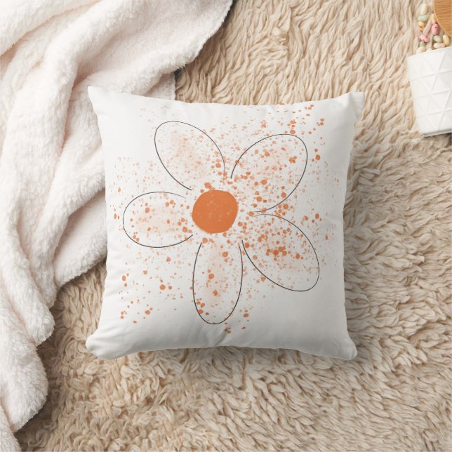 Cojín Decorativo Naranja honesto blanco floral moderna (Manta)