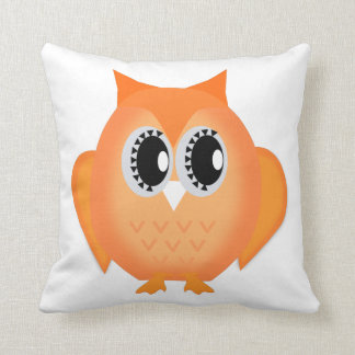 Cojín Decorativo Naranja Hootie Hoot Owl Elegir color de fondo