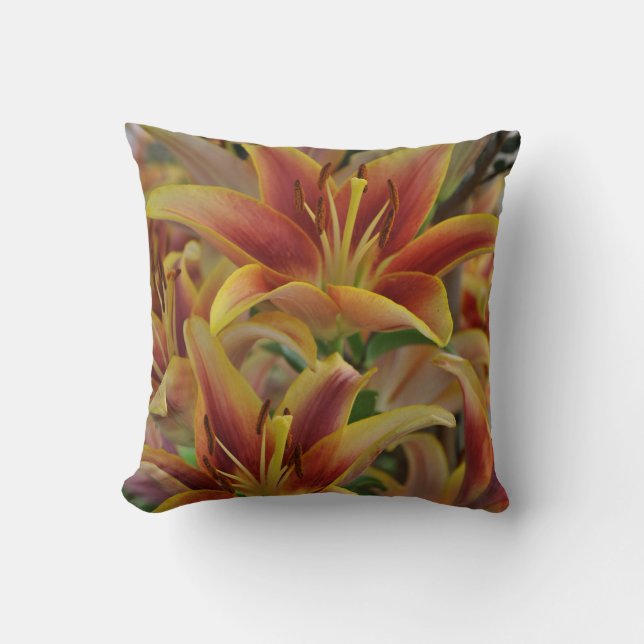 Cojín Decorativo Naranja lilies floral (Anverso)