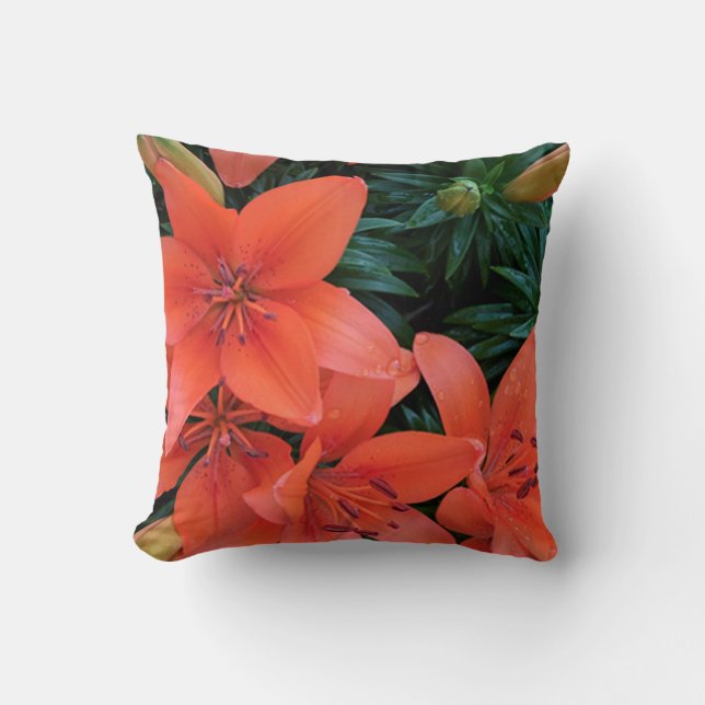 Cojín decorativo naranja Lily (Anverso)