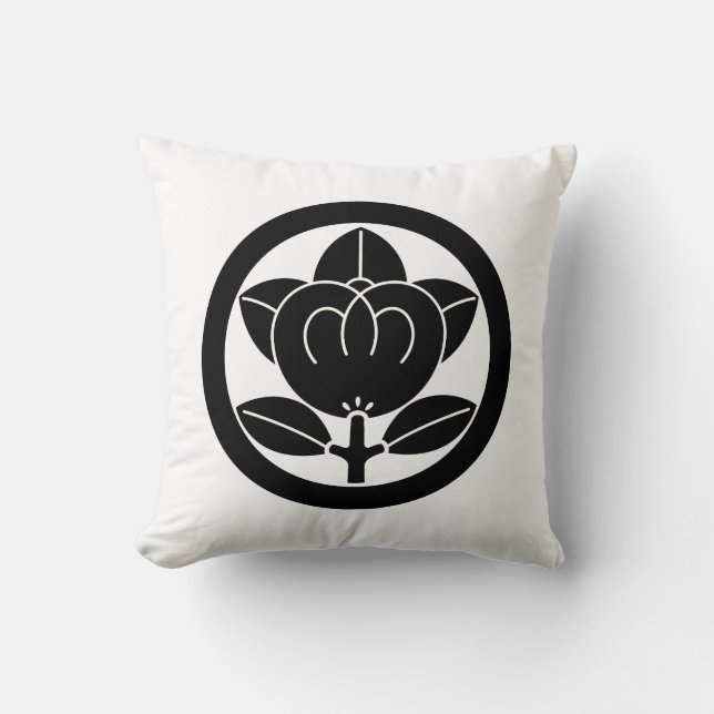 Cojín Decorativo Naranja mandarín en un círculo (Anverso)