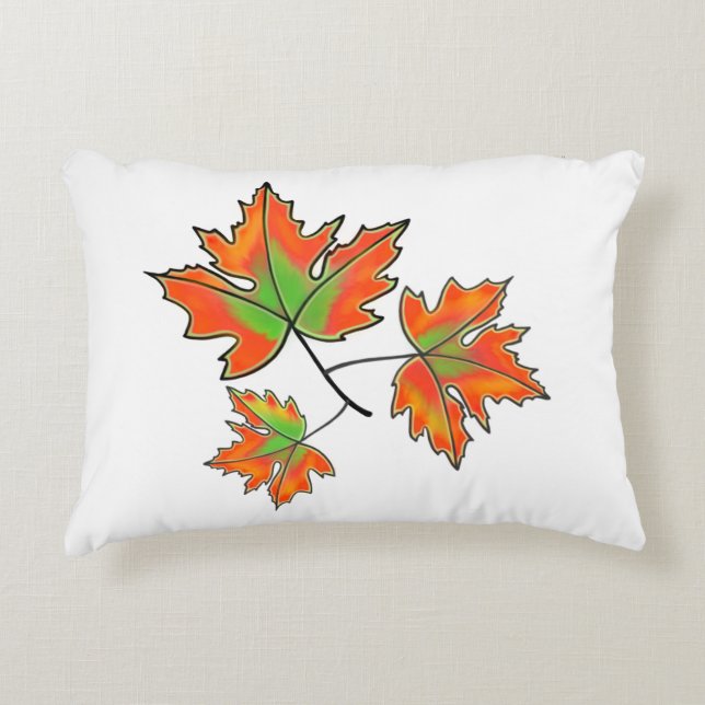 Cojín Decorativo Naranja Maple Leaf (Anverso)