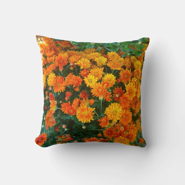 Cojín Decorativo Naranja Margarita Daisy Pillow (Anverso)