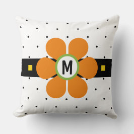 Cojín Decorativo Naranja Mid Century Modern Flower Power