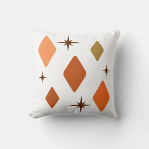 Cojín Decorativo Naranja Mínimo de Diamantes Mod