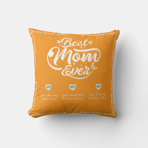 Cojín Decorativo Naranja Moderna Mejor Mamá del Mundo