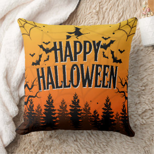Cojín Decorativo Naranja Moderno Feliz Halloween