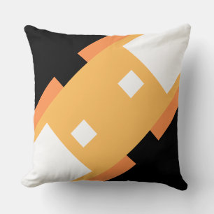 Cojín Decorativo Naranja negro blanco minimal amarillo