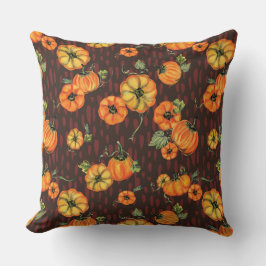 Cojín Decorativo Naranja/negro de las calabazas de caída de color d