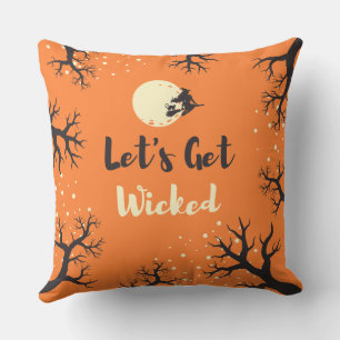 Cojín Decorativo Naranja Negro Espeluznante Halloween
