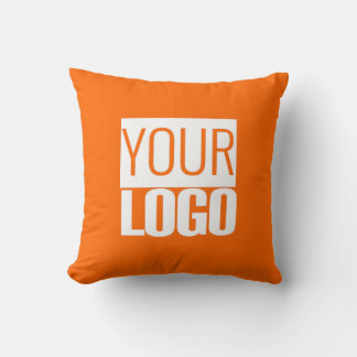 Cojín Decorativo Naranja neón - agrega tu logotipo