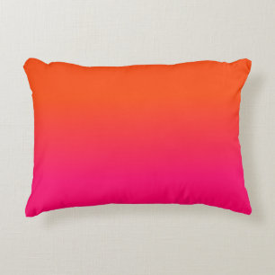 Cojín Decorativo Naranja Neon y color Neon rosa Ombre Sombreado