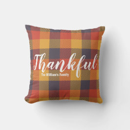 Cojín Decorativo Naranja Otoño Plaid Tartan Rustic Farmhouse Fall