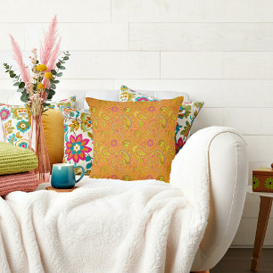 Cojín Decorativo Naranja paisley