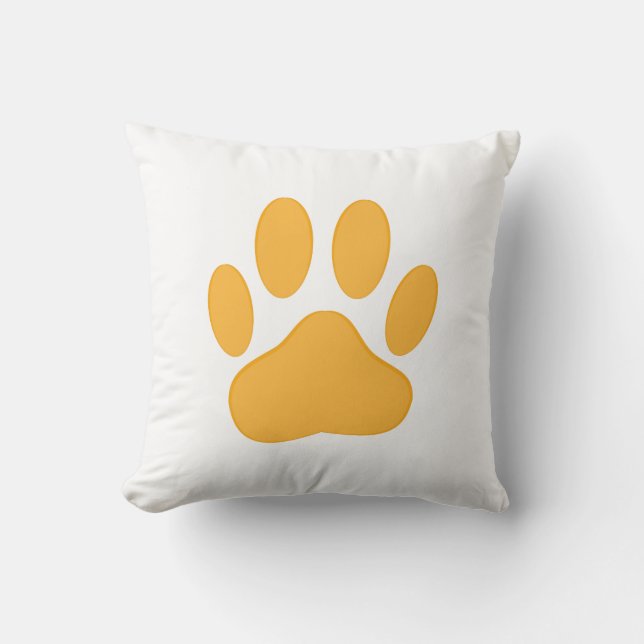 Cojín Decorativo Naranja Pawprint (Anverso)