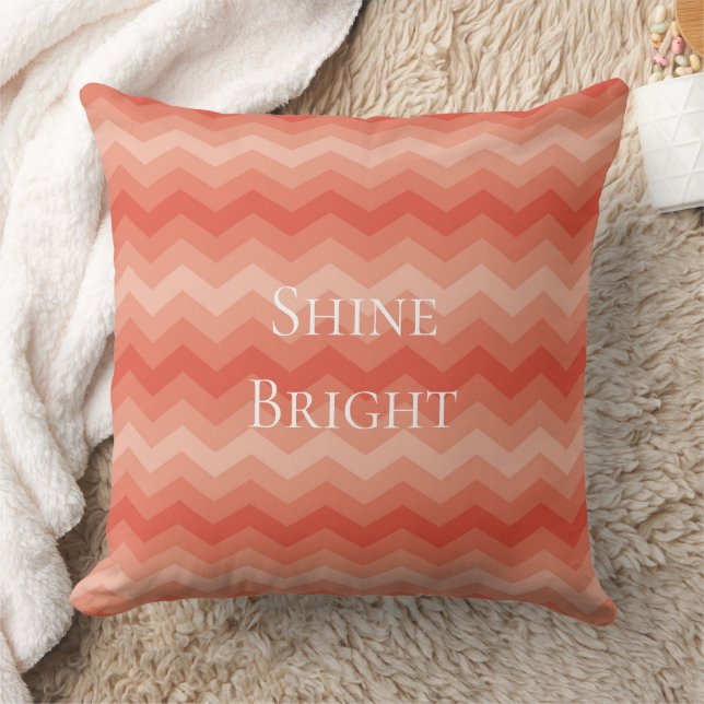 Cojín Decorativo Naranja Peach Chevron (Manta)