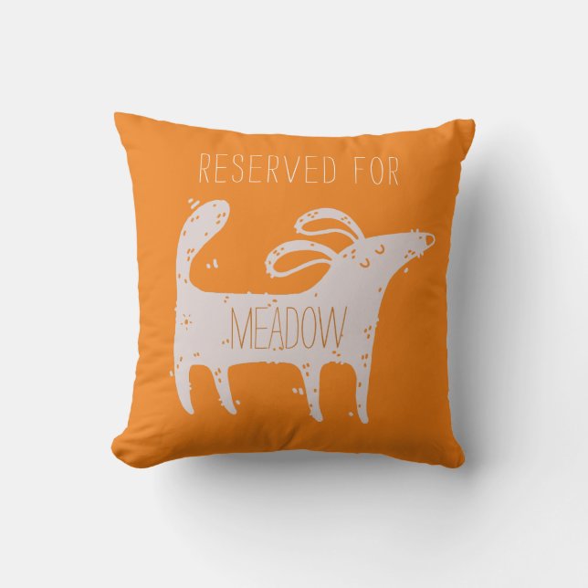 Cojín Decorativo Naranja personalizado de perros callejeros (Anverso)