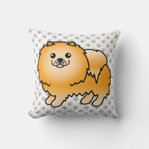 Cojín Decorativo Naranja Pomeranian Cute Cartog Perro & Paws