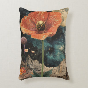 Cojín Decorativo Naranja Poppy Bajo La Luz De La Luna