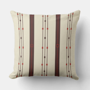 Cojín Decorativo Naranja quemada y marrón geométrico