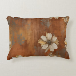 Cojín Decorativo Naranja quemado Beige Gray Farmhouse Floral