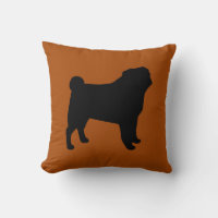 Naranja quemado de silueta de Pug negro | Perro Lo