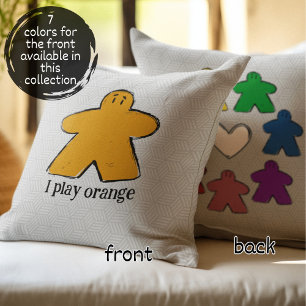 Cojín Decorativo Naranja Rainbow Meeple Board Game Love