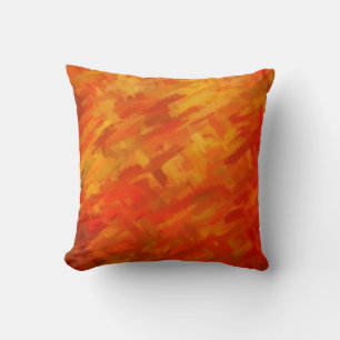 Cojín Decorativo Naranja Resumen Pintura de arte 13