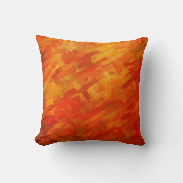 Cojín Decorativo Naranja Resumen Pintura de arte 13 (Anverso)