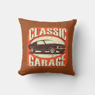 Cojín Decorativo Naranja Retro Vintage Classic Garage