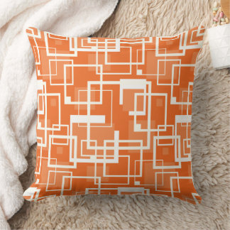 Cojín Decorativo Naranja retro y placa de circuito de enlace de Pla