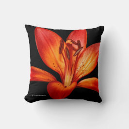 Cojín Decorativo Naranja Rojo Asiático Lilies Gran Paradiso