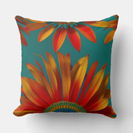 Cojín Decorativo Naranja rojo de estilo marroquí  verde verde azula