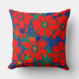 Cojín Decorativo Naranja rojo exótico marroquí azul verde verde azu