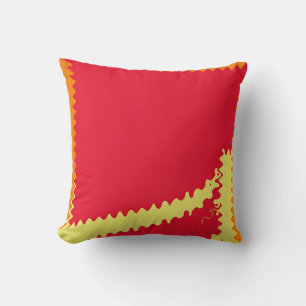 Cojín Decorativo Naranja Rojo Retro Amarillo Resumen Arte