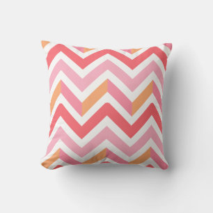 Cojín Decorativo Naranja rosa Chevron Verano geométrico moderno