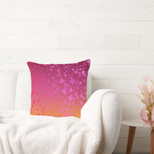 Cojín Decorativo Naranja rosa de los corazones caídos (Sofá)
