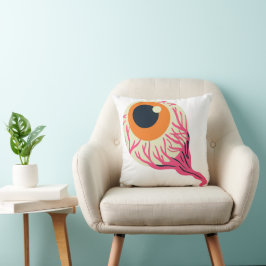 Cojín Decorativo Naranja Rosa Gory Venas de Oisbol Halloween Gráfic
