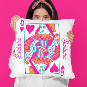 Cojín Decorativo Naranja rosa Reina azul del Personalizado de los c