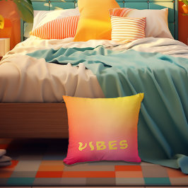 Cojín Decorativo Naranja rosa y naranja amarillo "Vibes" soleado