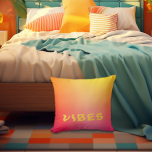 Cojín Decorativo Naranja rosa y naranja amarillo "Vibes" soleado
