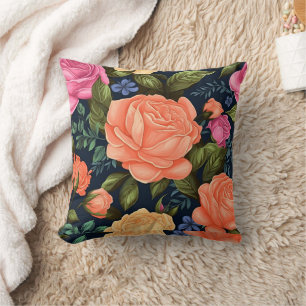 Cojín Decorativo Naranja Roses rosa Flor Botánica Flor