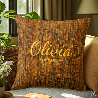 Cojín Decorativo Naranja ruso Denim Textura | Decoración del hogar 