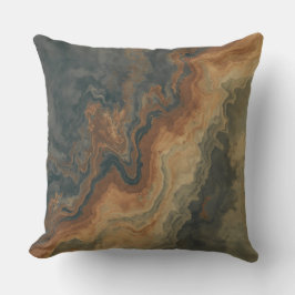 Cojín Decorativo Naranja Sage de Dusty Navy Blue Burnt Resumen